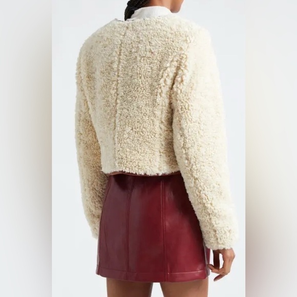 Cinq à Sept Naia Faux Shearling Jacket Ivory Mahogany - Picture 4 of 8